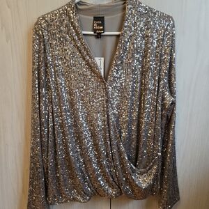 Silver Sequin Women's Top